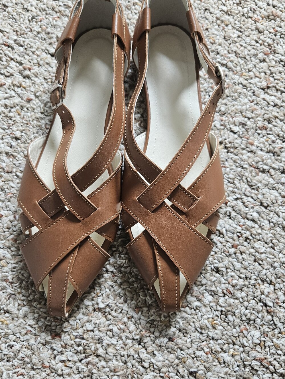 Classic Brown Women's Pointed Slingback Flats - Picture 6 of 7